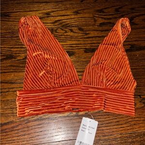 Etro Velvet Bralette in Rich Orange